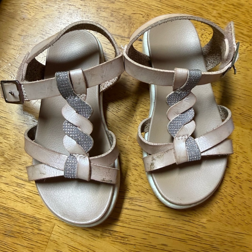 Kids Beige and Silver Sandals